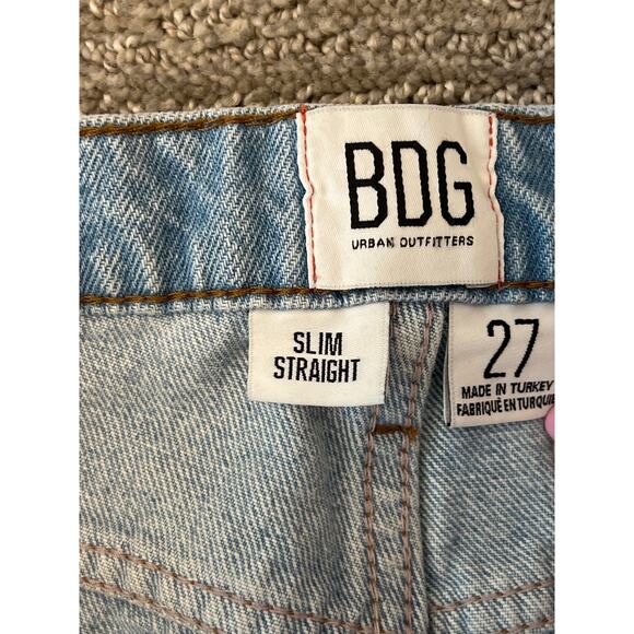 BDG High Waisted Slim Straight Ripped Medium Wash Sz 27 - Picture 5 of 5